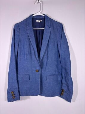 Madewell Blue Single-Button Tailored Blazer Size 6